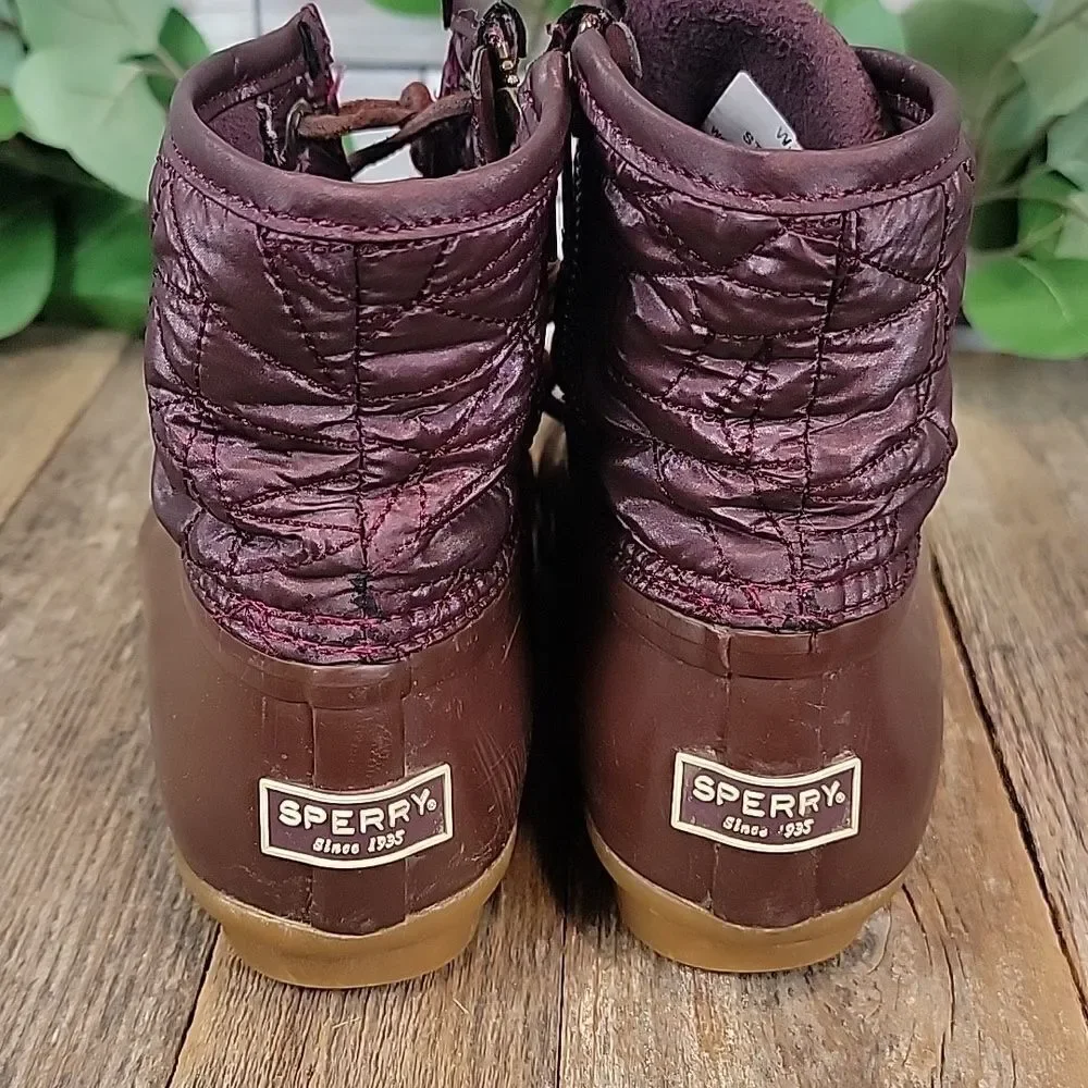 Speery Saltwater quilted nylon duck boots Size 6